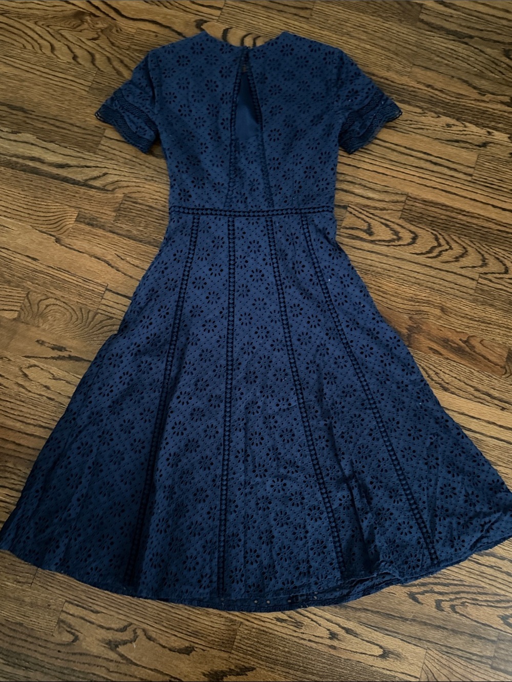 Cremieux Navy Eyelet Fit-and-Flare Dress - Women - Picture 6 of 6